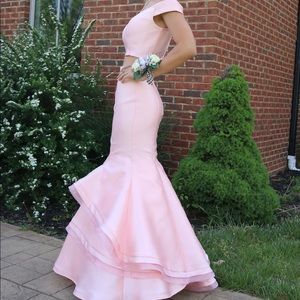 Jovani Two Piece Pink Prom Dress